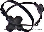 Model T 3314XN - Top bow hold-down straps and saddle pads, blackened leather with nickel buckles
