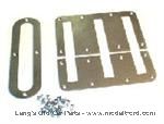 3625-33BR - Flat pedal and brake lever trim set, Unpolished Brass