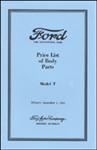 Model T Body Parts List - T9