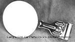 Model T Round rear view mirror, chrome plated brass, open cars,  mounts on side of windshield frame - 7853C