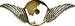 Model T Gull wing radiator cap, brass swept back wing style