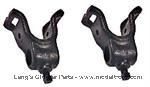 Model T Top bow saddles, cast iron, black, high, thin style, pair - 3314AX