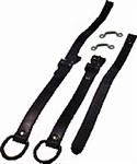 Model T Back curtain straps , black leather with black hardware - 7831STB