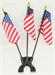 Model T American flag set, mounts under hood panels, 3 flag set
