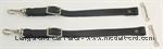 Model T Top to windshield hold down straps, black leather, nickel hardware - 3314WSBN