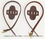 Model T Top bow hold-down straps and saddle pads natural leather brass buckles - 3314XNB
