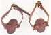 Model T Top bow hold-down straps and saddle pads natural leather brass buckles - 3314XNB