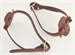 Model T Top bow hold-down straps and saddle pads natural leather brass buckles - 3314XNB