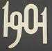 Model T Gold plated brass numbers, 2" high. 1901 for radiator