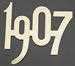 Model T Gold plated brass numbers, 2" high. 1907 for radiator