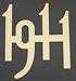 Model T Gold plated brass numbers, 2" high.