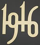 Model T Gold plated brass numbers, 2" high. 1916 - 3925-16