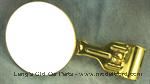 7853B - Round rear view mirror, solid brass, open cars, mounts on side of windshield frame