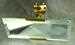 7854B - Rear view mirror for top of windshield, solid brass, open cars. Clamps on top of windshield frame.