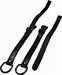 Model T Back curtain straps, black leather with nickel hardware