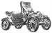 Model T Roadster hat pin/tie tack, Chrome.