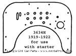 Model T 3634H - Firewall, one piece, for cars with starter, birch plywood