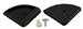 Rubber hood corner pads with rivets