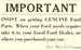 Ford original windshield sticker, "Important, insist on getting genuine Ford Parts"