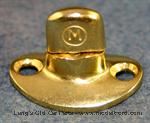 Model T MUR1-TB - Murphy Fastener, thick curved oval base for top bows, single stack, solid brass