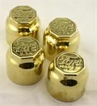 Model T Hubcaps, Brass, stamped "Ford MADE U.S.A.". - 2819BS