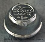 Model T Wire wheel hubcap set, Chrome, "Ford MADE IN U.S.A." - 2885C