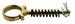 Model T Hood clip with spring, unpolished brass, double ear - 4052BRD