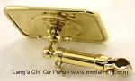 Model T Brass rectangle outside mirror, 5"X7", beveled glass,  mounts on side of windshield frame - 7853RB