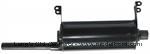Model T Muffler, cast iron ends with stamped steel mounting brackets, and straight rear tailpipe. - 4025CA