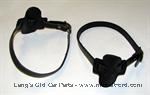 Model T Top bow hold-down straps and saddle pads natural leather brass buckles - 3314XNB