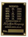 1865A - Patent and serial number plate