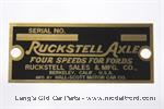 1865R - Ruckstell axle data plate
