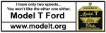 Model T Bumper magnet - i only have two speeds.. - A-BS-2S