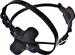 Model T Top bow hold-down straps and saddle pads, black leather nickel buckles