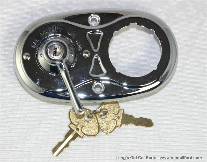 Model T Ignition switch assembly, chrome plated, 5012B