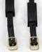 Model T Top bow hold-down straps and saddle pads black leather, brass buckles.