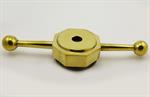 Model T Dog bone cap, brass, drilled for Moto-Meter, HEX center - 3926BDH