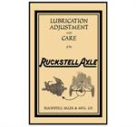 Model T Lubrication, Adjustment and Care of the Ruckstell Axle. - R5