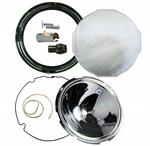 Model T Headlight Rebuilding Kit, BLACK Rim with Flat Glass Lens - 6500BLE