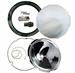 Model T Headlight Rebuilding Kit, BLACK Rim with Flat Glass Lens