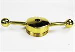 Model T Dog bone cap, brass ROUND center cap, drilled for Moto-Meter - 3926BDB