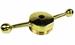Model T Dog bone cap, brass ROUND center cap, drilled for Moto-Meter - 3926BDB