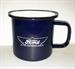 Model T Ford Blue Coffee Mug with Ford Wing Emblem, metal, non-breakable
